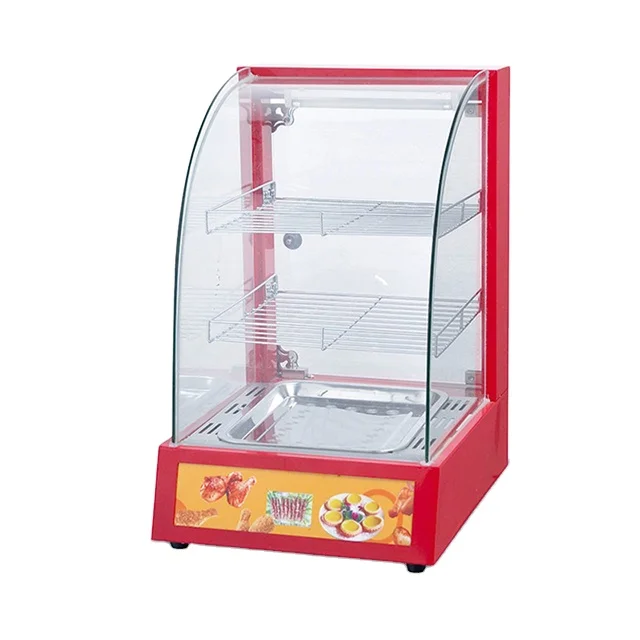 304 Stainless Steel Heating-proof Freezer Showcase Bakery Display Freezer Showcase with Curved Glass