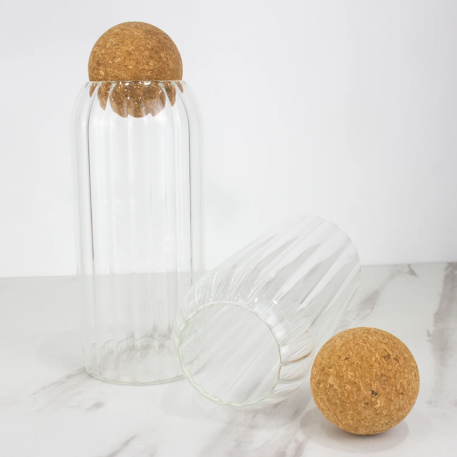 2022 hot sell borosilicate kitchen storage glass jar set spice container Jar with Bamboo Lid