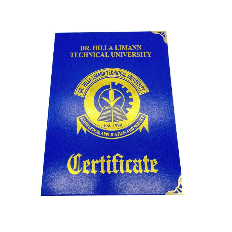 Mondon Leather Certificate Document Holder Graduate Degrees holder Diploma Cover with gold stamping