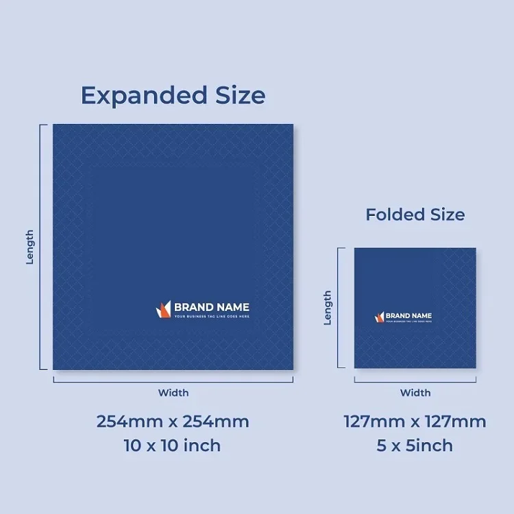 Customize Logo Printing Cutlery Disposable Christmas Wedding 1/8 Fold Airlaid Paper Napkins
