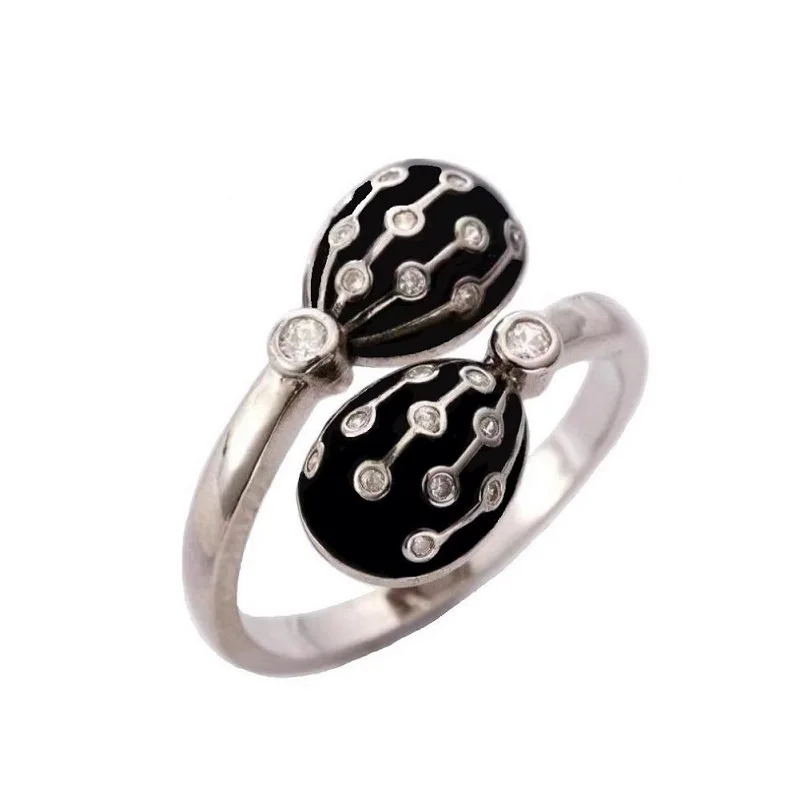 Hot sale  Enamel Faberge Egg Rings Fashion Jewelry  For  gift party