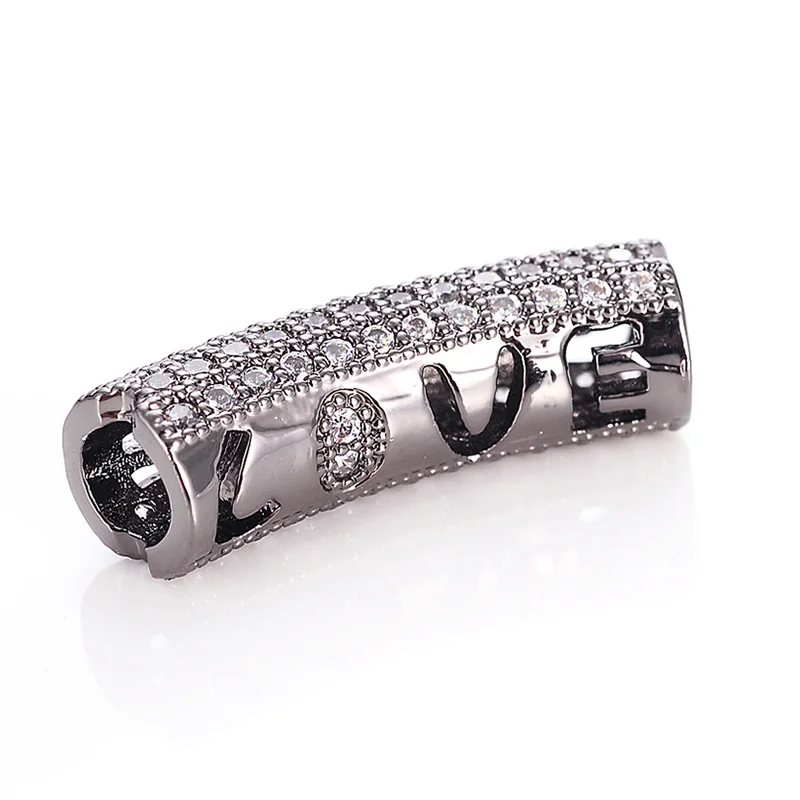 
China Fashion Custom Colors Wholesale charm connector jewelry beads and charms brass pave bead 