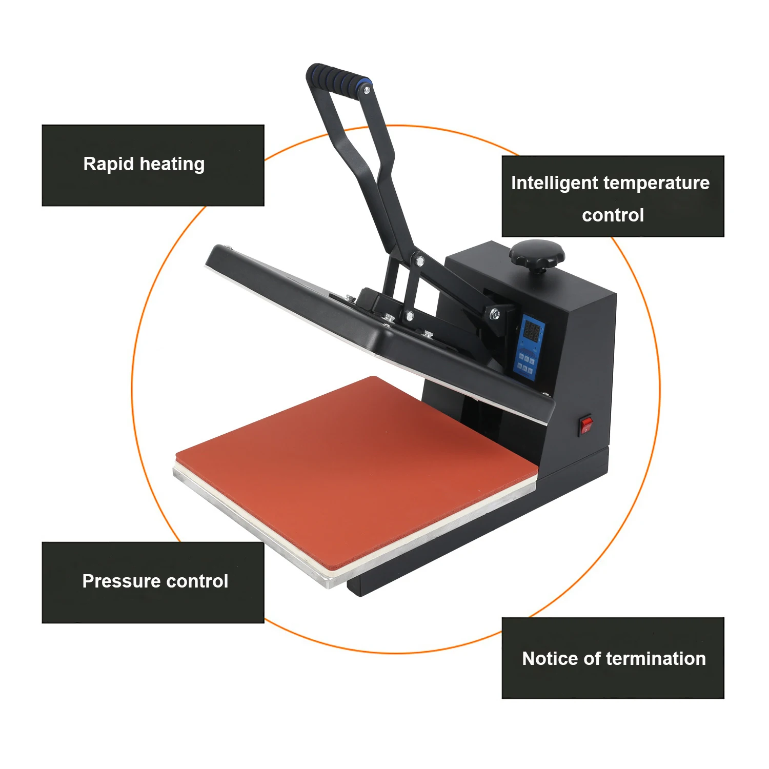 Mini 38*38 Transfer Printing Easy to Operate Temperature Adjustable Flatbed Heat Press Machine for Custom T shirt Bags Logo