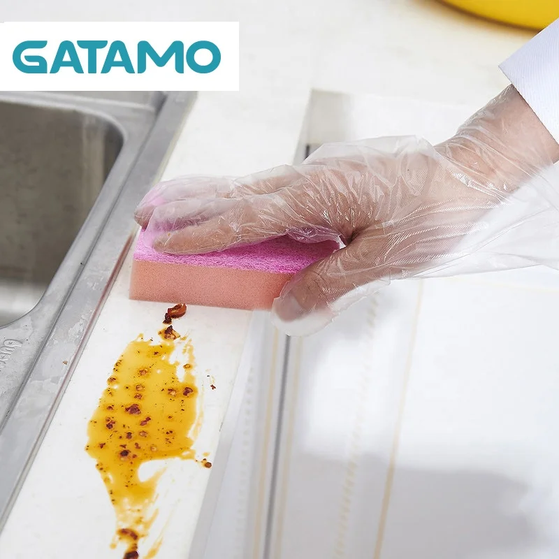 
C2 high quality fast ship manufacturing blocked food grade cheap transparent clear household pe disposable plastic gloves 