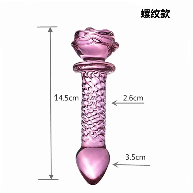 Popular Glass Dildo Anal Plug Crystal Dildo Penis Rose Shaped Glass Butt Plug Pink-Glass Anus Butt Sex Toys for male female