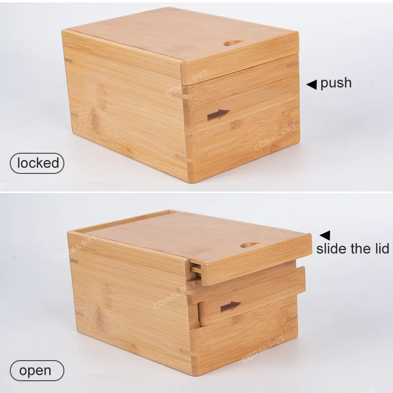 Slide Lid Bamboo Urns Pet Cremation urn For Pet Ashes bamboo boxes for cat dog animal cremation ashes biodegradable pet urn