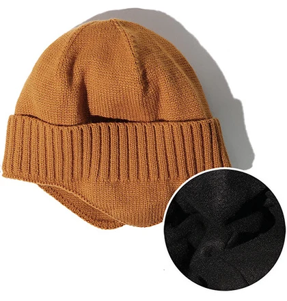 Trooper Trapper Bomber Thermal Woolen Outdoor Sport Hat With Ear Flaps Foldable Earmuffs For Cycling Hiking Running Hunting