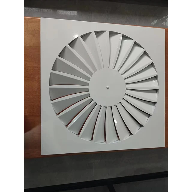 HVAC ventilation air conditioning aluminium supply adjustable air duct grille swirl ceiling diffuser