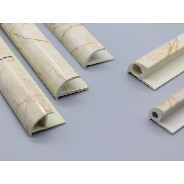 PVC Stone Tile Trim Factory Direct Ceramic Roudn Edge Stone Plastic Angle Trim With Marble Stone