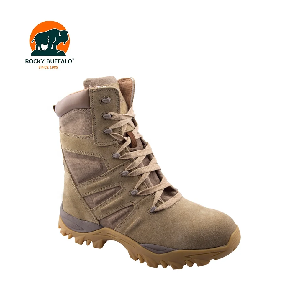 Rocky Buffalo SIVI Men Outdoor Shoes Desert Training Askeri Bot Black Leather Green Safety Tactical Boots