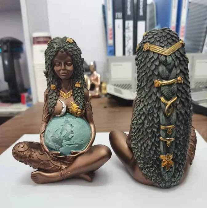 Factory Cheapest Price Greek Gaia Mother Earth Goddess Statue Resin Witchy Spiritual Nature Figurines Home Room Decor