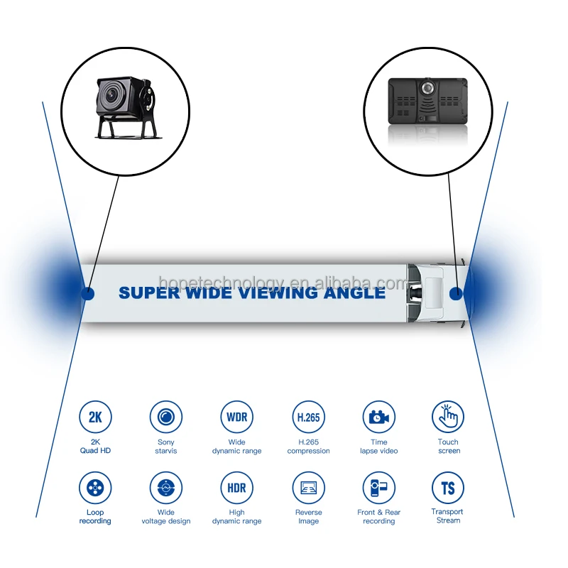 Touch Screen 7 inch DVR Monitor 2 Channels 1080P Digital Video Recorder Reversing Aid Truck Security Camera System