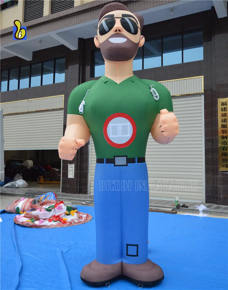 12 Feet High Inflatable Muscle Men Balloon, Holland Dolls for advertising