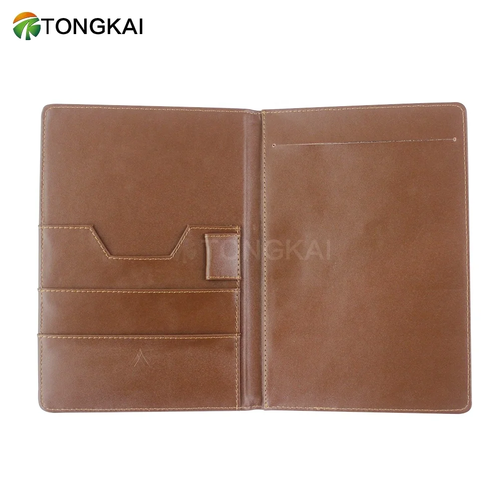 Popular A5 Memo Pad School Leather Portfolio Notebook Cover Folder Case