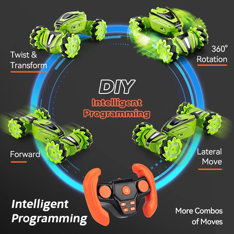 JJRC Mini gesture remote control car double-sided stunt twist car 2.4G remote control climbing car high-speed off-road vehicle