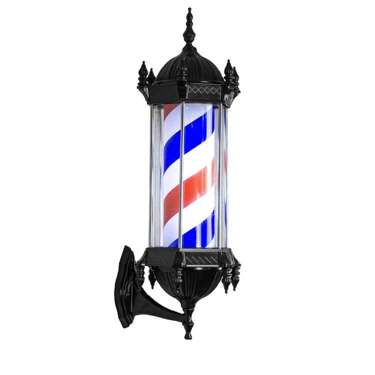 Barber Shop Turn Light Professional Retro Hairdressing Lamp Waterproof LED Vintage Rotating Hairdressing Salon Sign Barber Pole