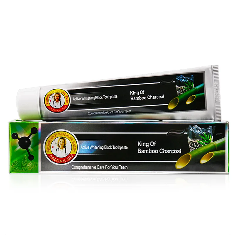 
Removing tobacco stains and whitening teeth with bamboo charcoal black toothpaste support customization 