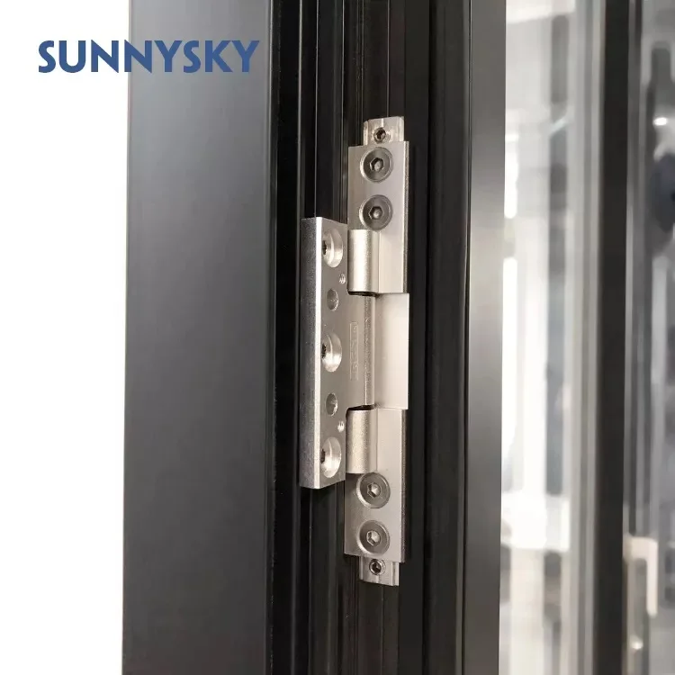 XIYATECH front alloy sliding aluminium doors black modern aluminum folding door tempered glass aluminium bifold doors for home