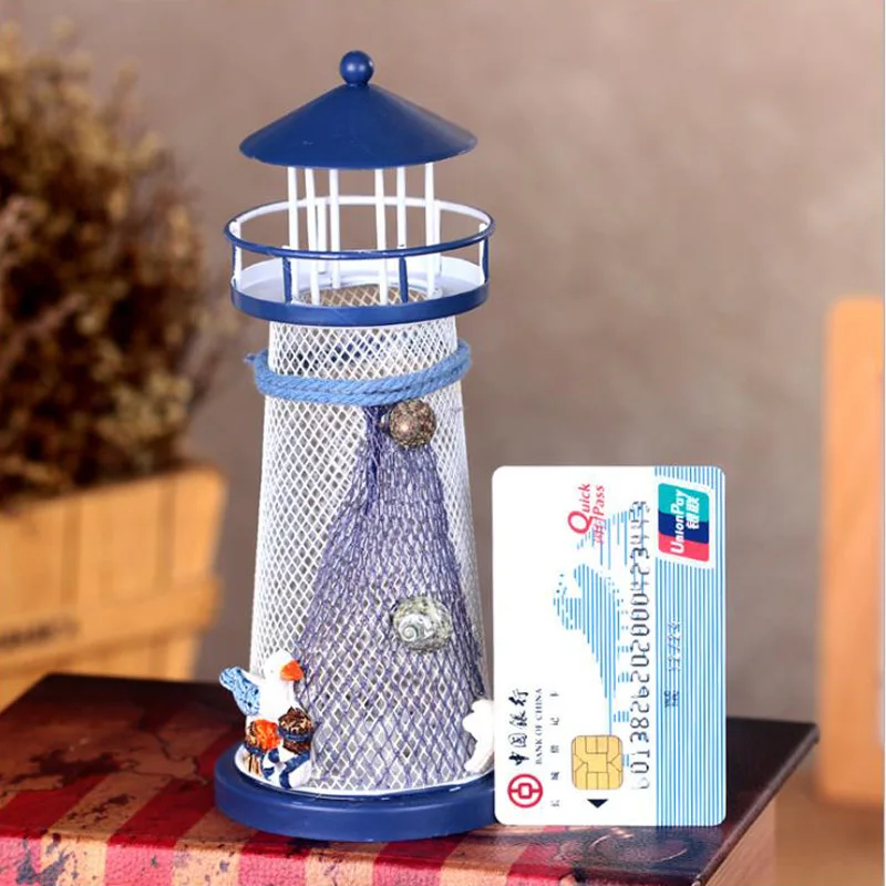 
Metal LED Lighthouse Night Light Battery Operate Christmas Decoration 3D Lamp Table Ornament Festival Party Lantern 