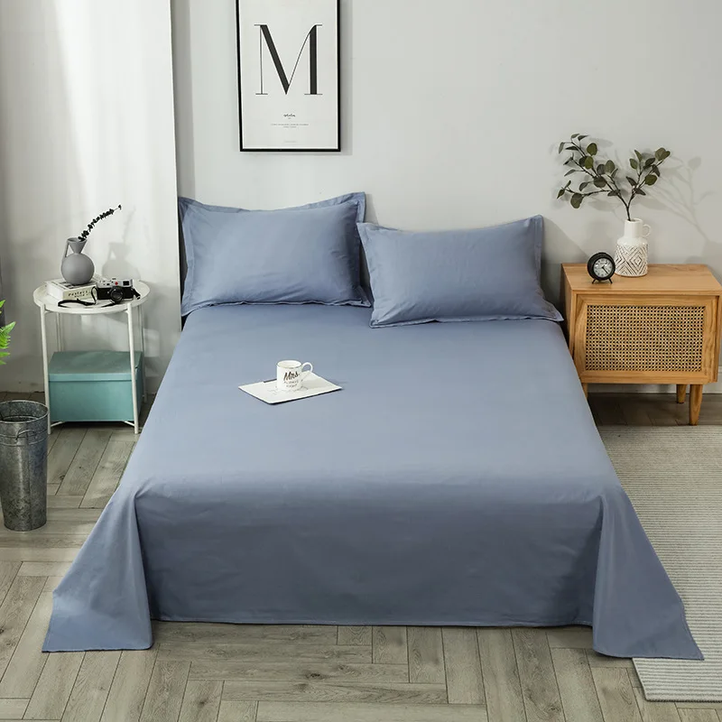 Cotton bed sheet three-piece set of solid color bed sheet hostel students unit dormitory spot wholesale