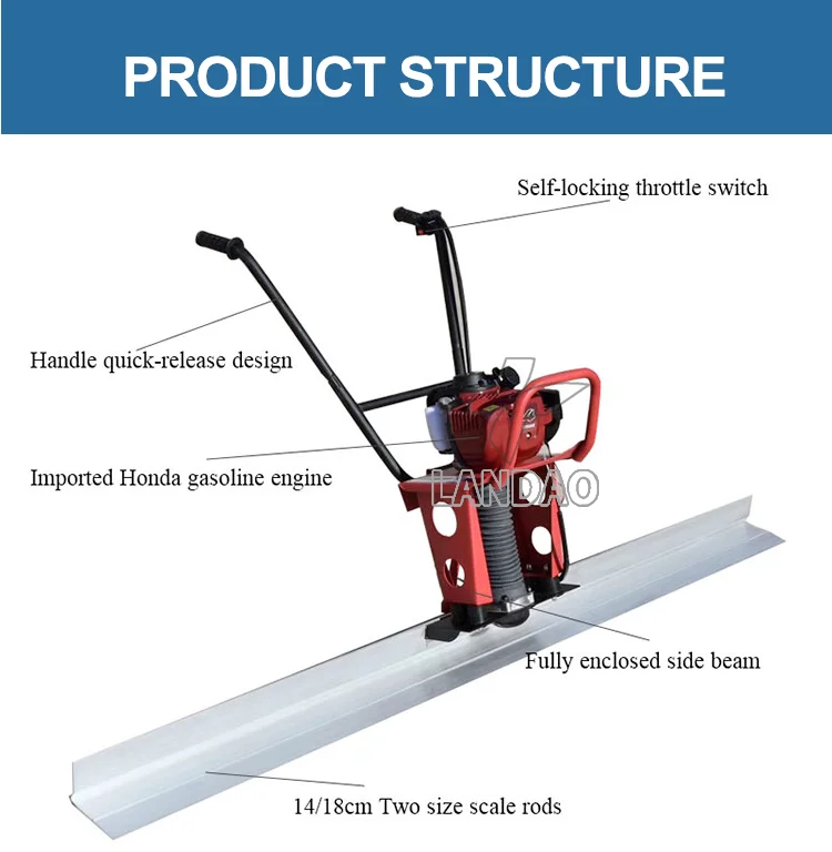 Concrete Vibratory Screed, Vibrations Leveling Ruler, Concrete Finishing Vibrating Screed