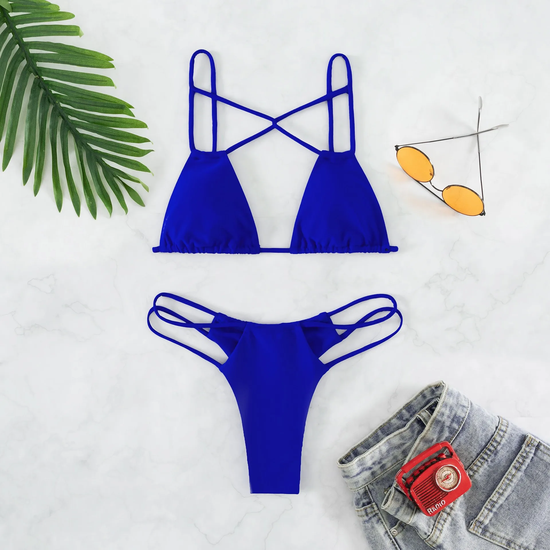 DAMOCHIC China Wholesale Private Label Bikini Swimwear Mature Women in Tiny Bikinis Yellow Hot Sexy Micro Thong Sheer Swimsuit