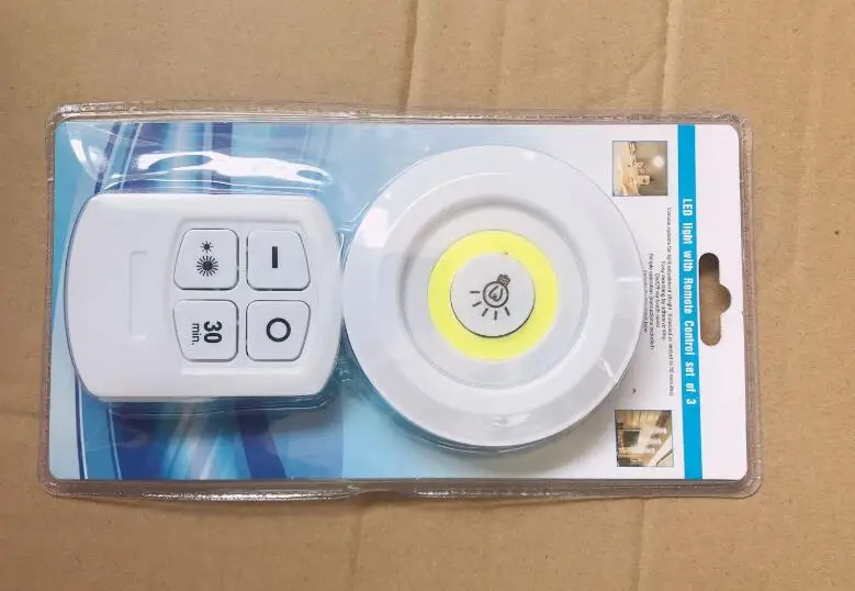 3 Packed LED Battery Powered Cordless Touch tap light Remote Control Cabinet Corridor Room COB Switch Night Light