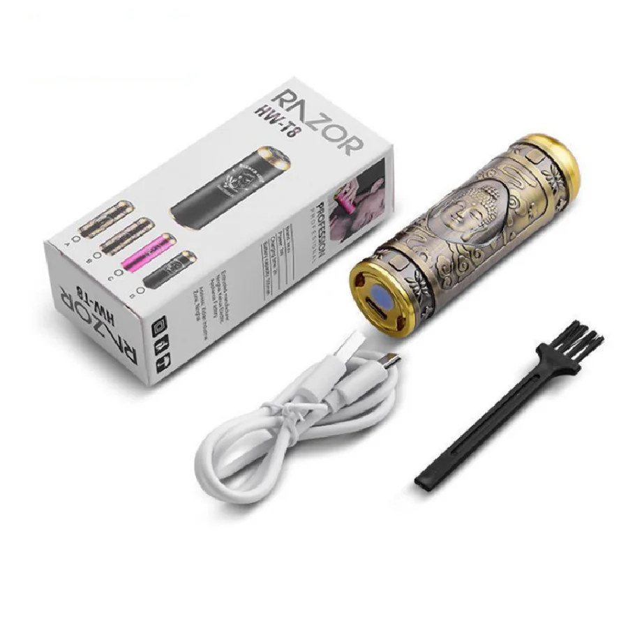 2023 new Mini Electric Shavers Men Vintage Buddha Head Rotary Beard Razor Type-c USB Rechargeable Small Portable Shaving Machine