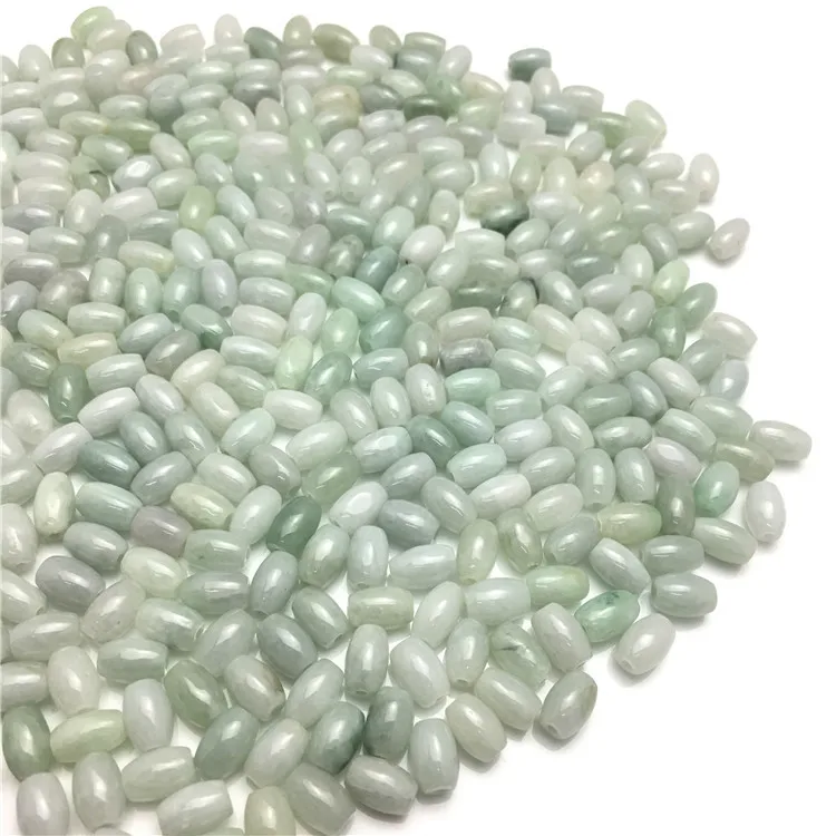 Wholesale small jadeite barrel loose bead 6*9mm mayanmar burma jade beads for diy jewelry