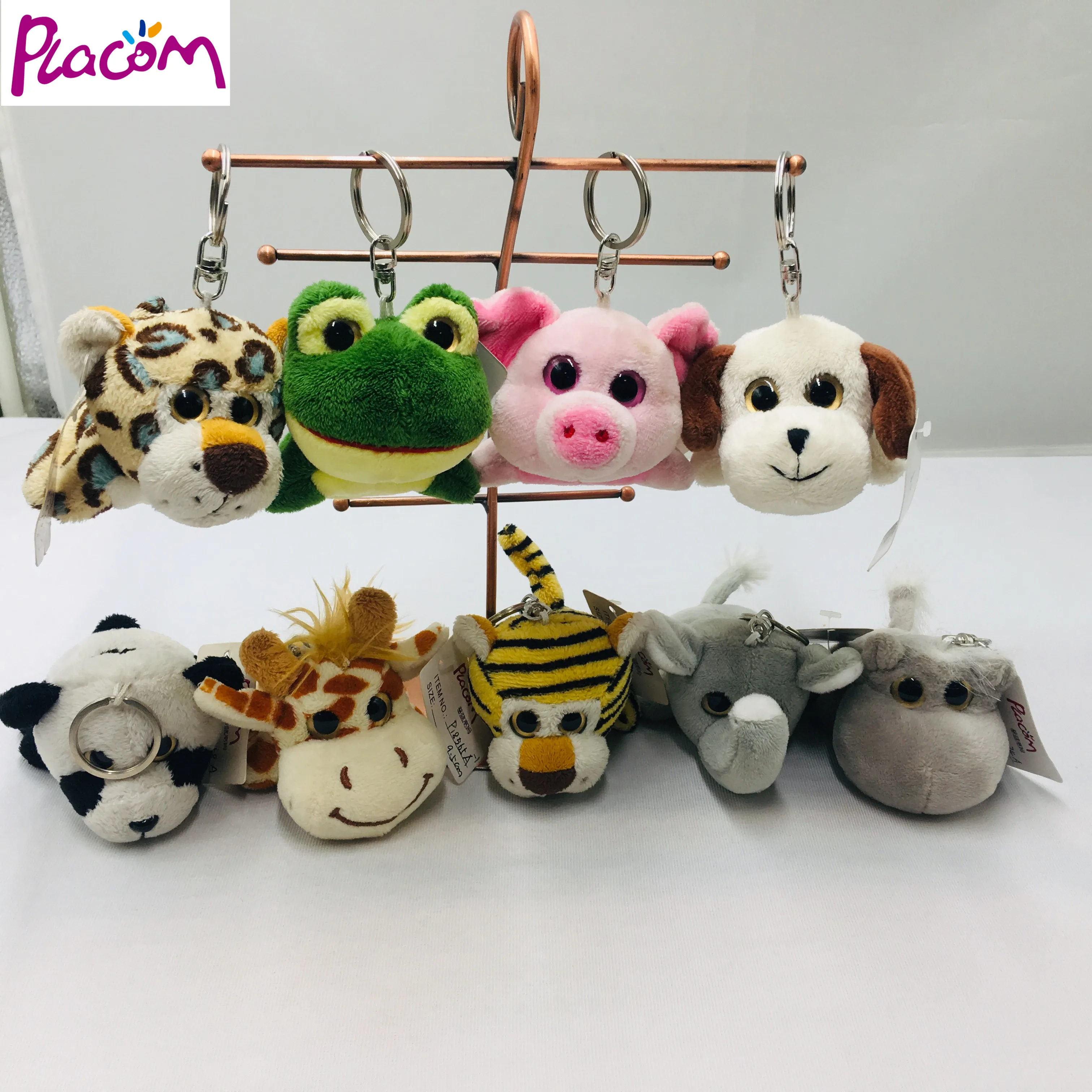 Customized plush hippo  keychain wholesale stuffed animal soft keychains 7cm plush keyring toys