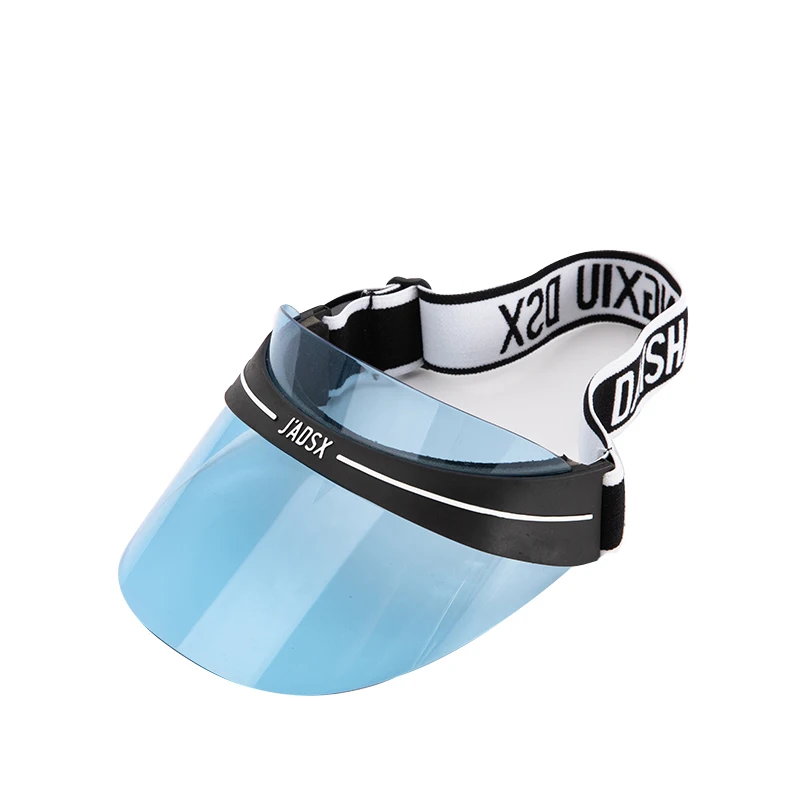 HIgh Quality Colorful Custom PVC Visor Cap Elastic Band Transparent Visor Hats