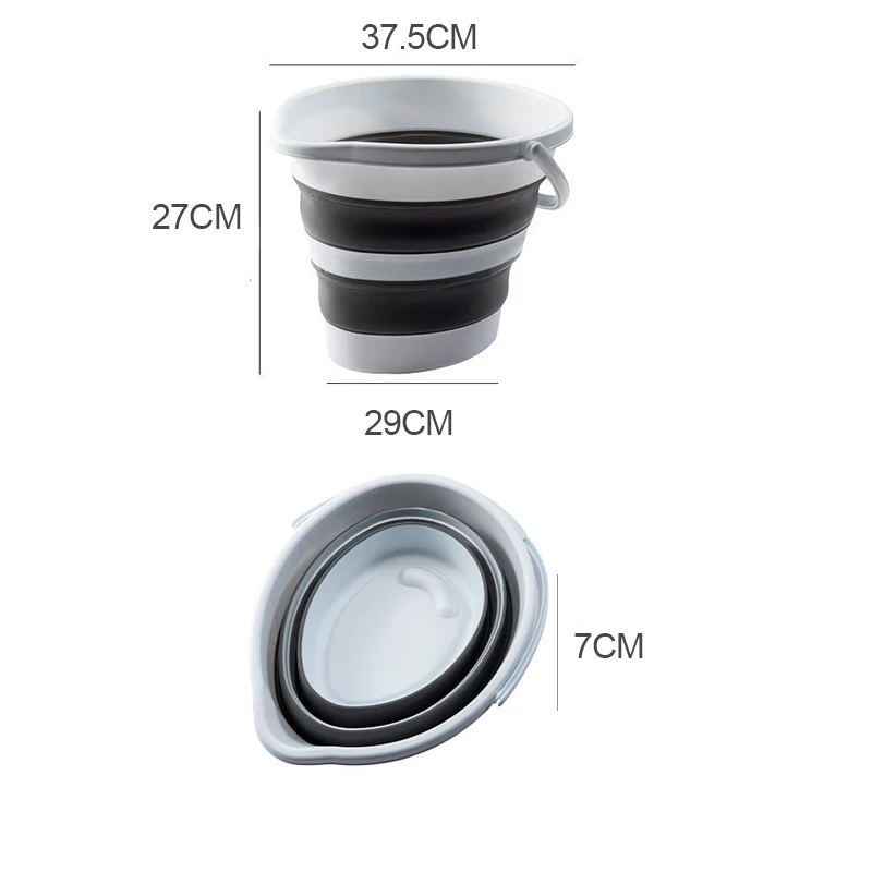 Silicone Bath Foldable Washing Bucket Cleaning Washing Round Collapsible buckets