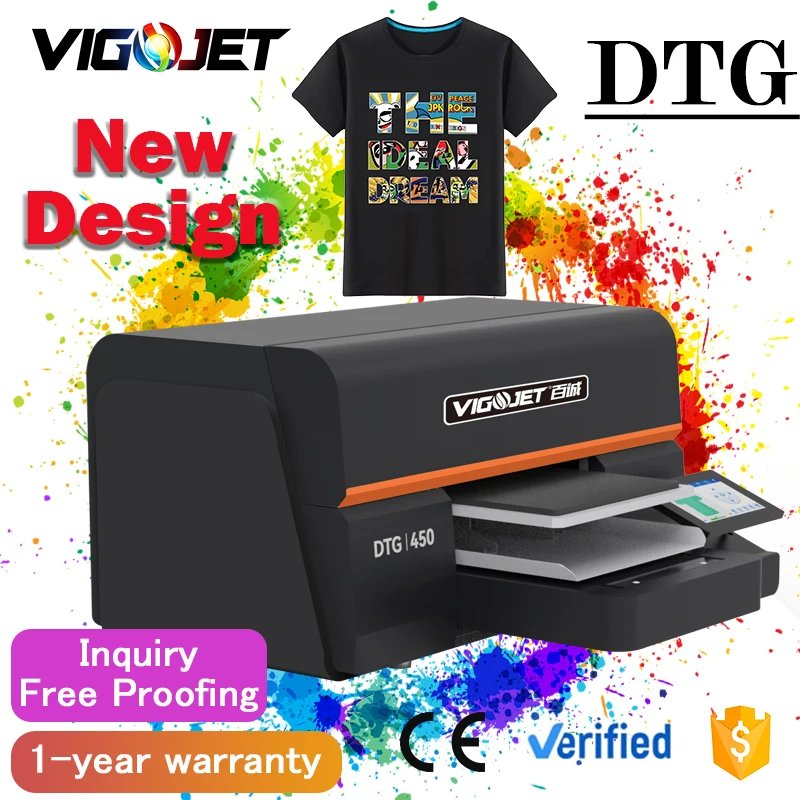 New design 9 colors digital single station dtg printer clothes printing machine set 2 pcs eps print head tshirt printer