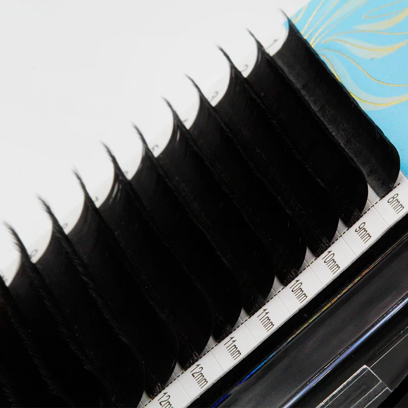  Foil paper quality 0.02 Volume lashes extension 100% handmade fluffy foil back russian ultra matte midnight black