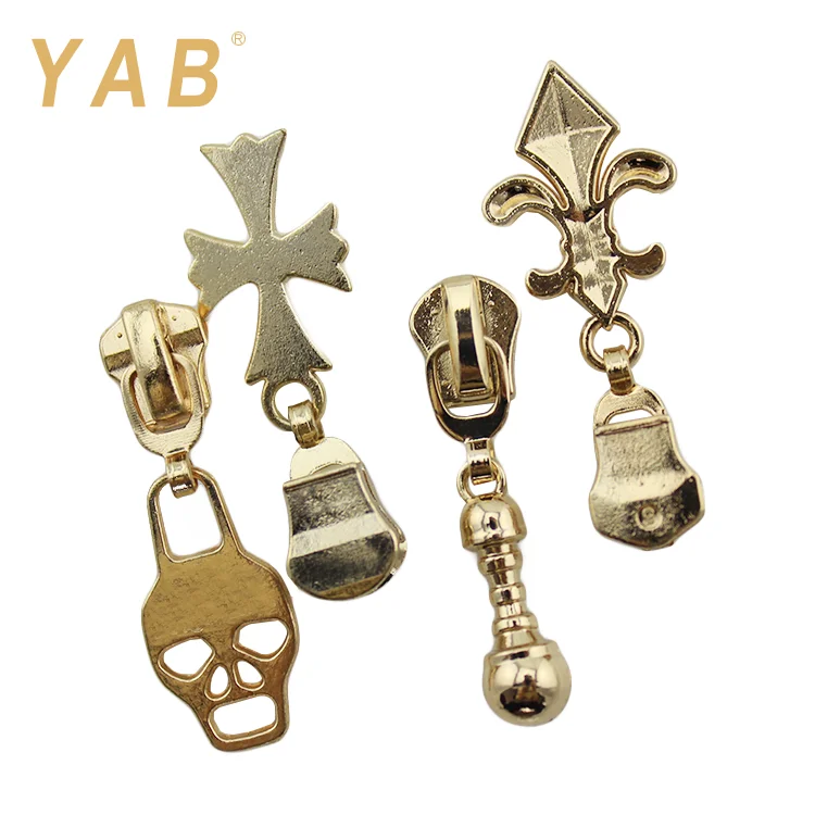  YAB 5# Eastern Europe Market Painted Decorative Metal Zipper Slider And Puller For Garment Home Textile