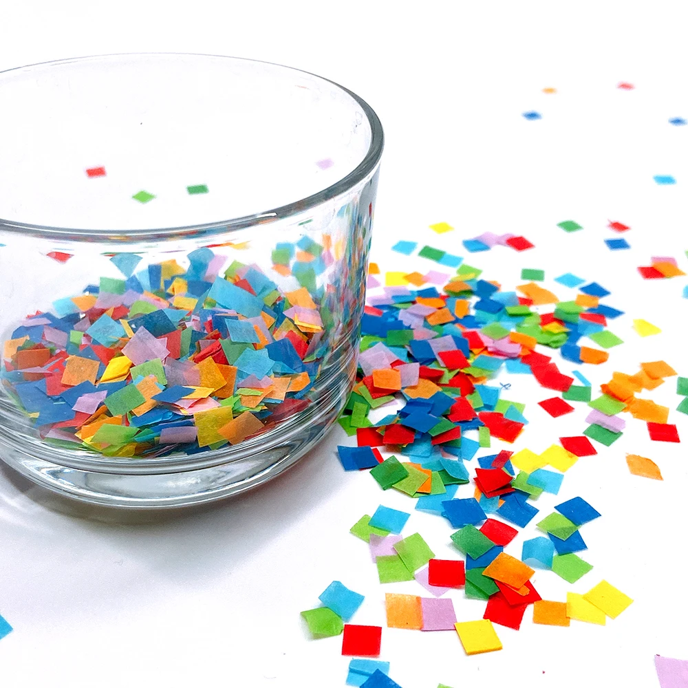 Hot sale Low Price 0.6*0.6cm colorful snow square confetti paper Used for Festival Christmas and Concert