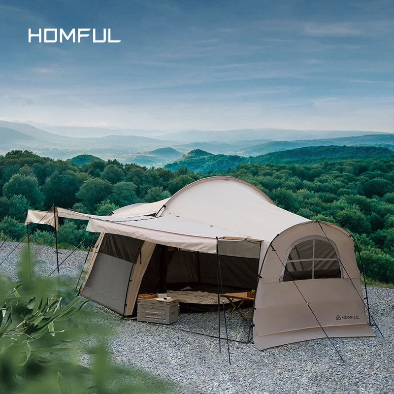 HOMFUL wholesale Luxury Camping Waterproof Sunshade Anti-UV House Shaped Tent Outdoor Tarp
