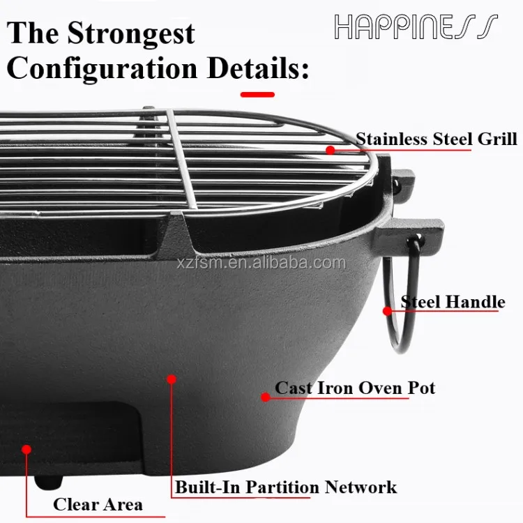 Charcoal Roasting Fish Chicken Leg Grid Wire Bbq Grate Net Barbecue Mesh Grill Stove with Oven