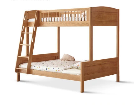 Twins Bunk bed Modern Design Safety Baby Beech Pine Wooden Bedside Bed Cot