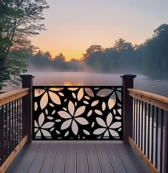 Garden Metal Gate Decorative Door Panel Divider Laser Cut Metal Fence 1/2 inch Custom-sized Patters Garden Privacy Screen