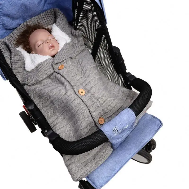 Newborn baby sleeping bag winter warm sleeping bag baby stroller cotton knit envelope F388-1