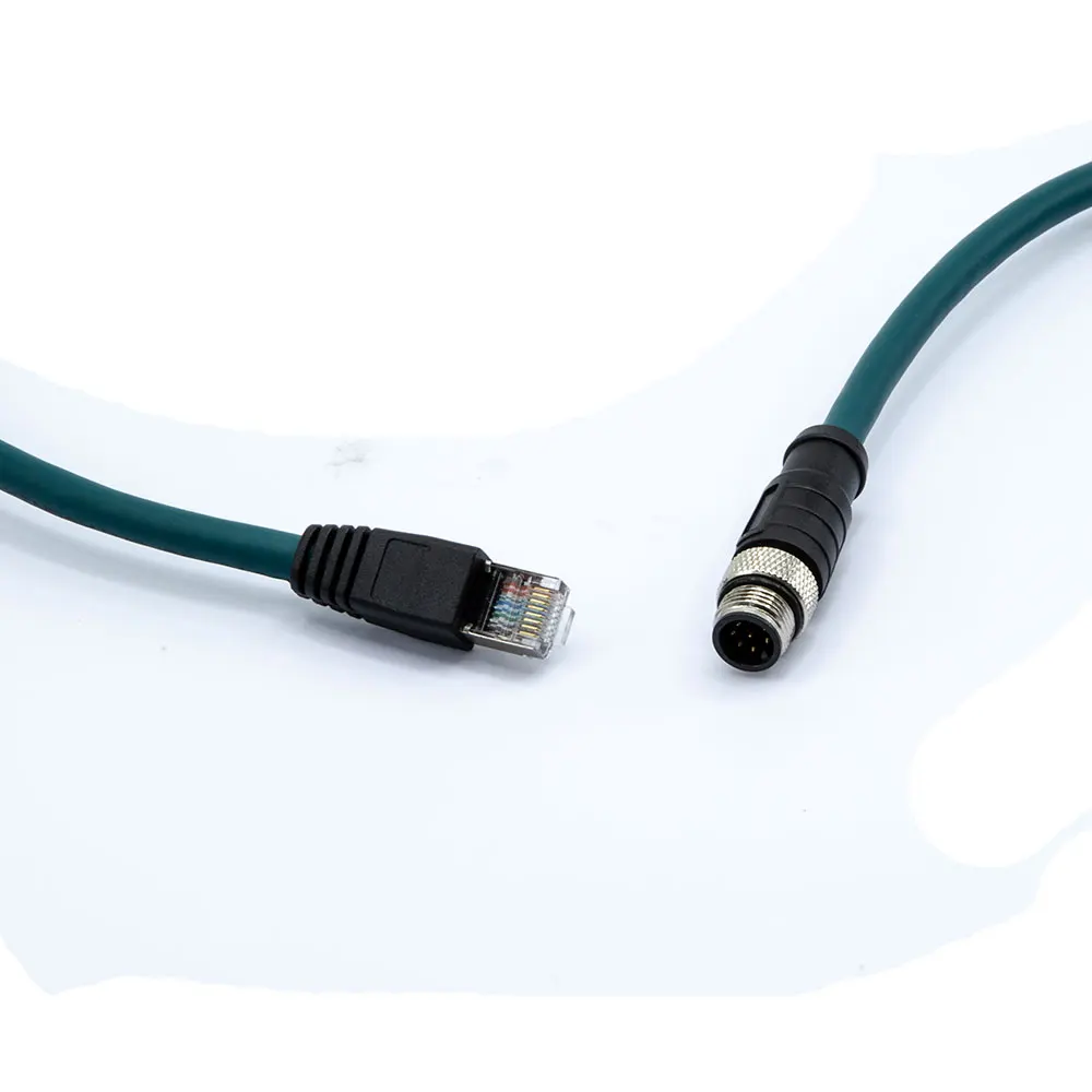 DYTECH M12 connector 8pin A code to RJ45 Ethernet connector profinet cable CAT5e Industrial Ethernet Ethercat