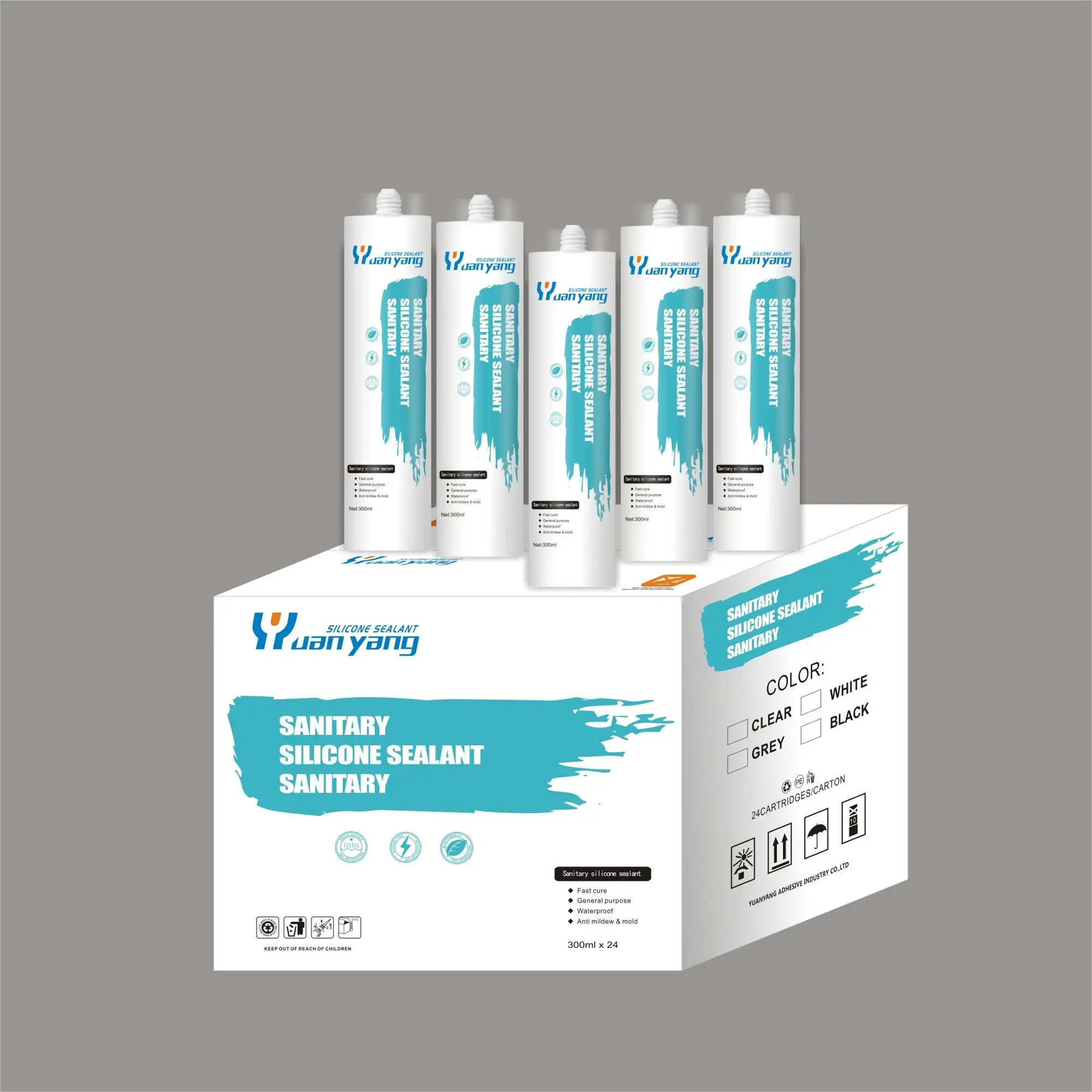 300ml acetic gp silicone sealant transparent glass silicone sealant  for caulking and bonding