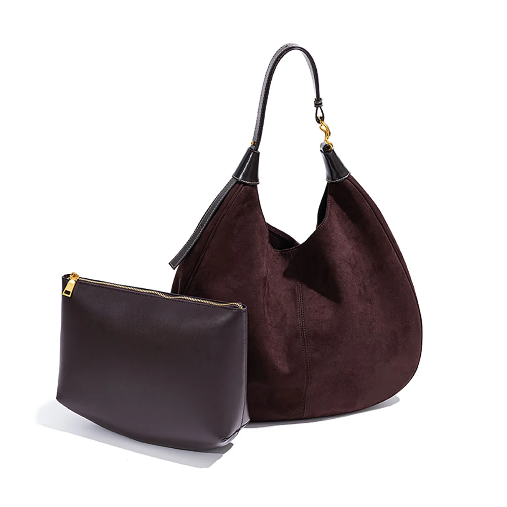 Large useful suede leather tote bag Big vegan leather soft smooth lady big handbag High-end lady handbag