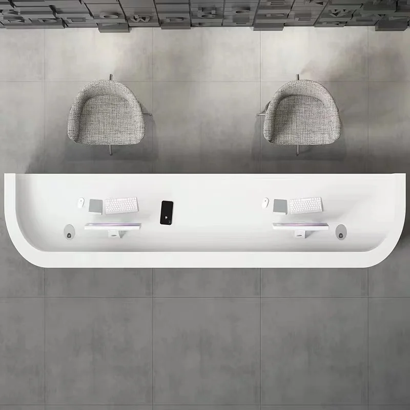 Contemporary design custom-made artificial marble spa reception furniture