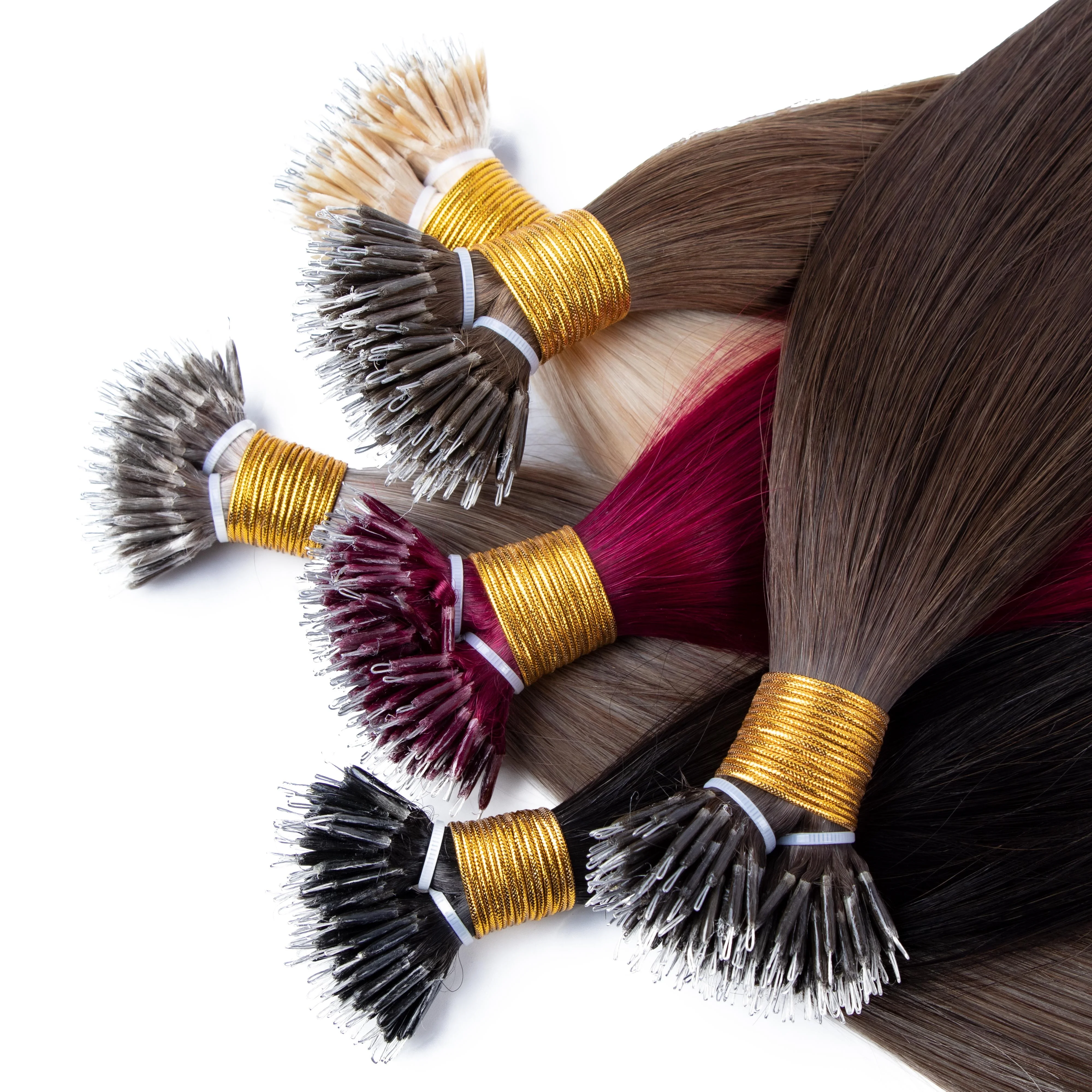 Super Double Drawn Invisible Nano Ring Hair Extensions 100% Remy Virgin hair High Quality Human Hair Extensions