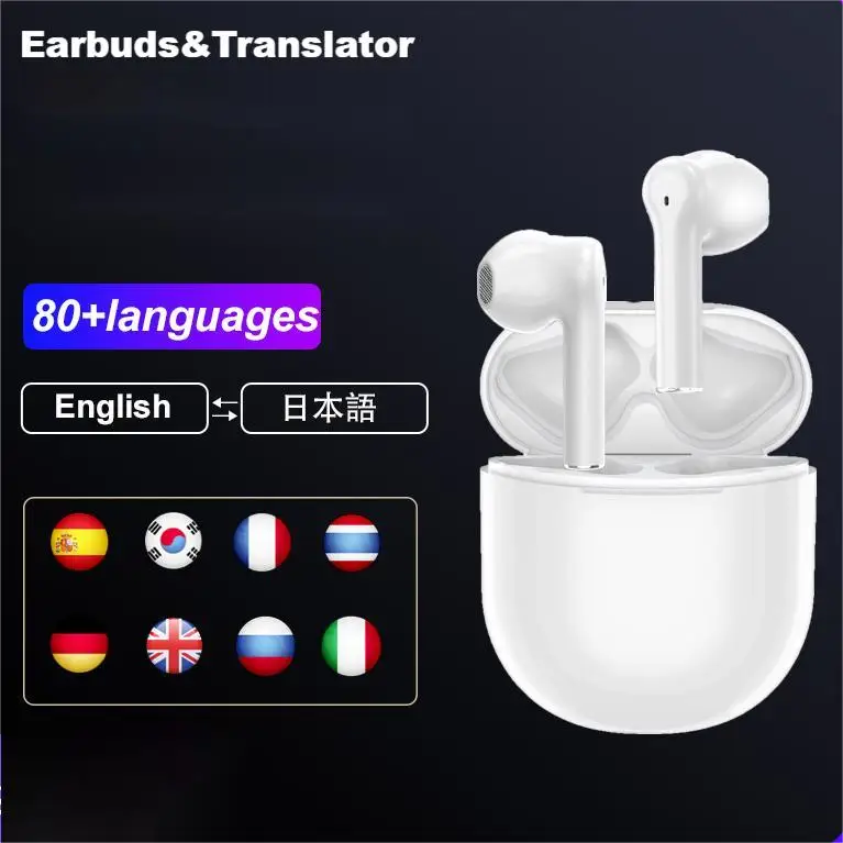 Translator TWS V03 wireless earphone translation earbuds headphones multilingual smart translation earbuds earphone