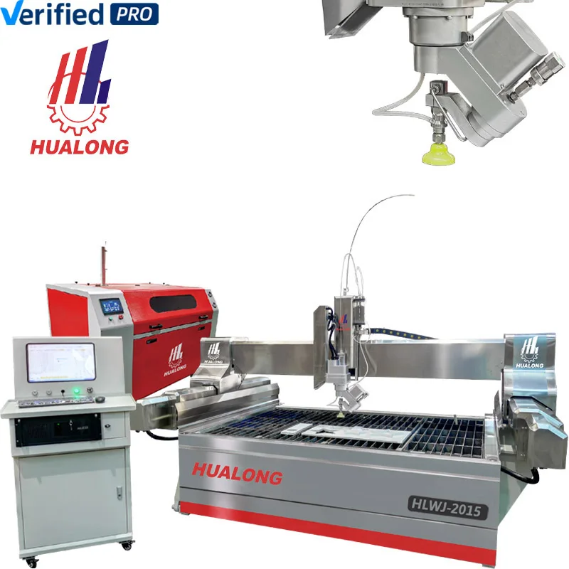2024 new Hualong Machinery HLRC-2015 cnc 5 Axis high pressure water jet for sale marble waterjet Cutting Machine