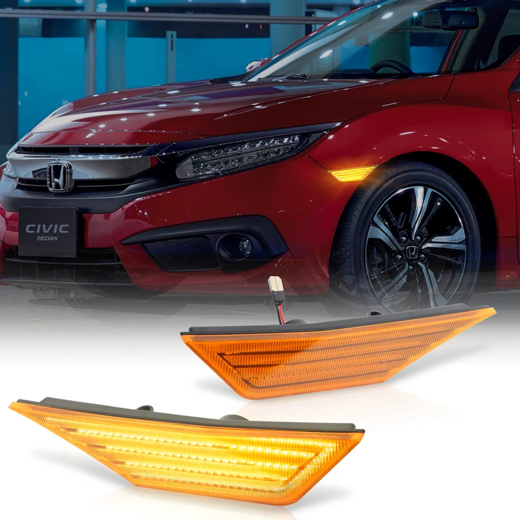 Car parts Canbus Design DRL white + dynamic turn signal amber LED Turning lights for Honda 10th Generation Civic