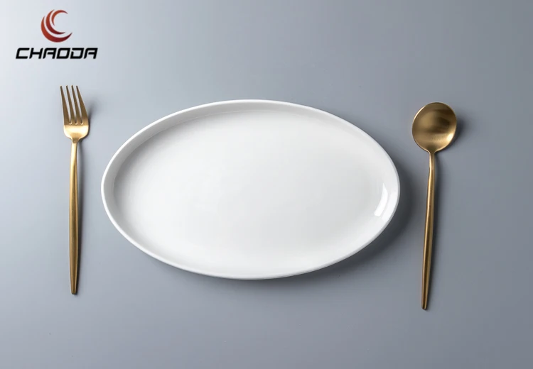 12.5-18.5 inch Pure White Ceramic Plate for tableware and wedding banquet